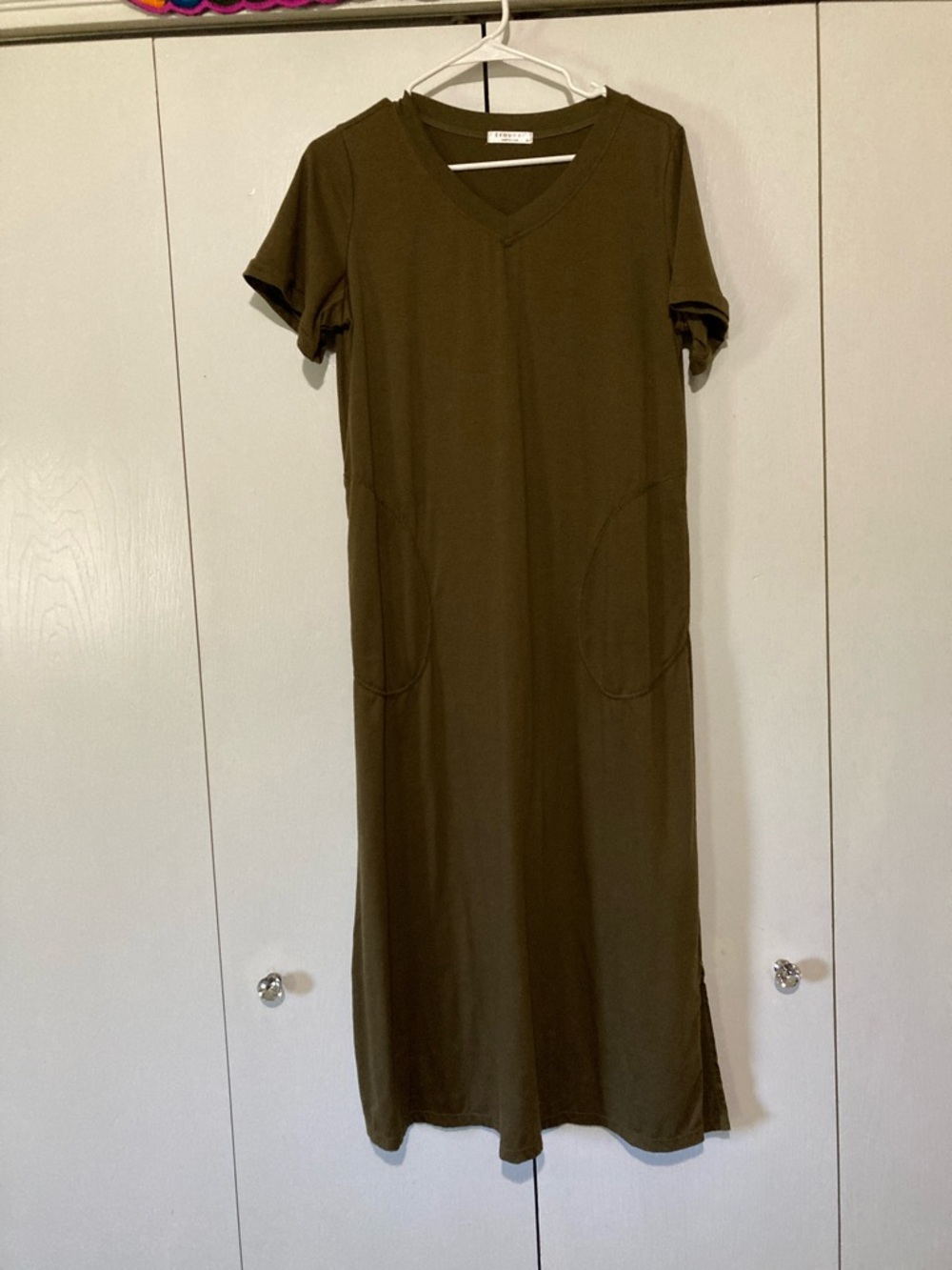 Small Cotton Midi Summer Dress Vacation Vibes Olive Green Tomato Girl